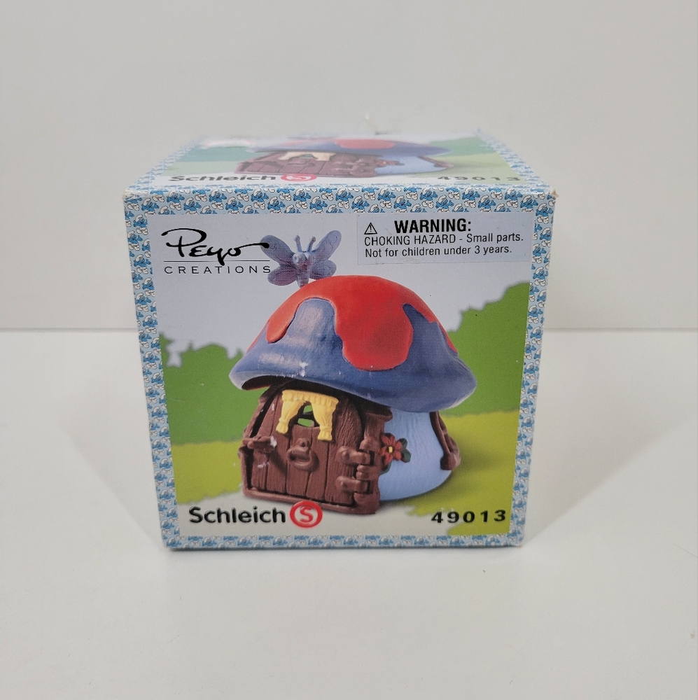 Smurf Blue Red House Schleich 49013   1978 NOB Read